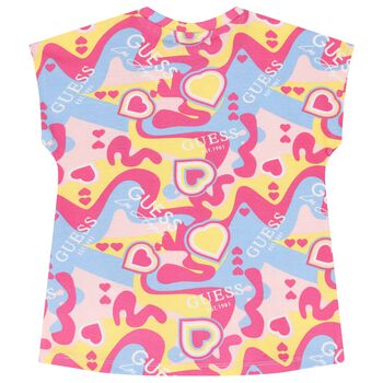 تيشيرت بنات بالشعار متعدد الألوان 