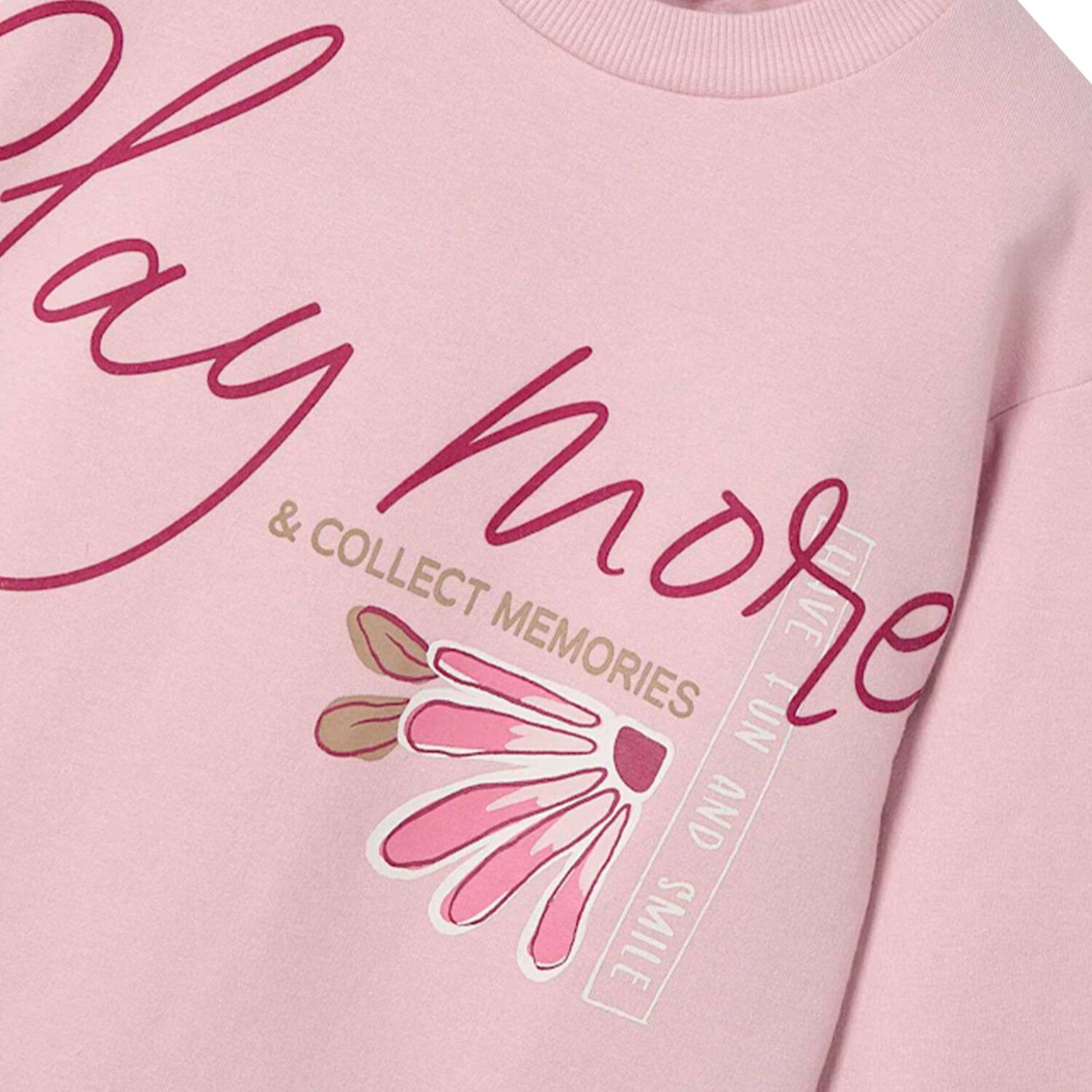 فستان سويت شيرت للبنات باللون الوردى , 1, hi-res