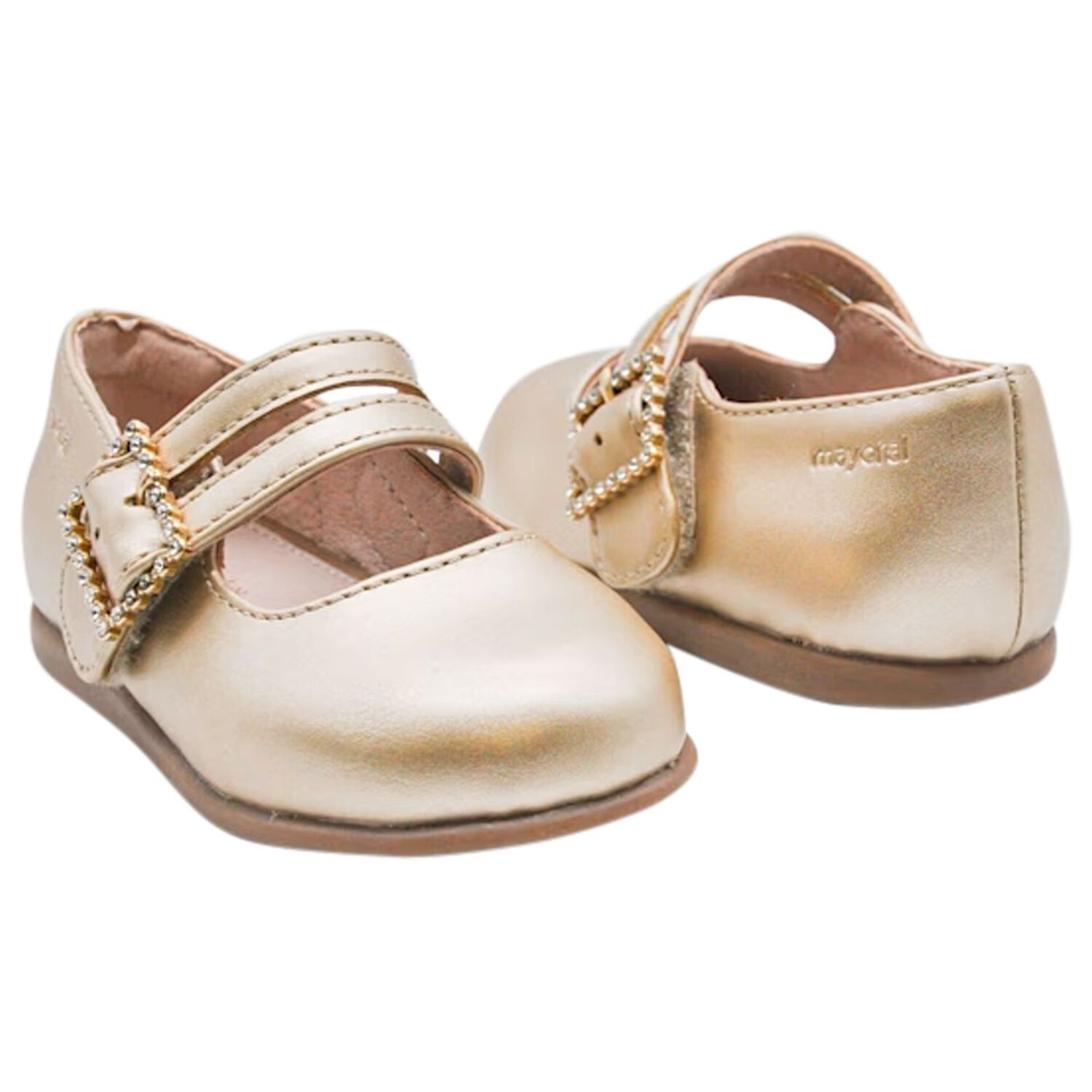 Younger Girls Gold Patent Leather Shoes, 2, hi-res image number null