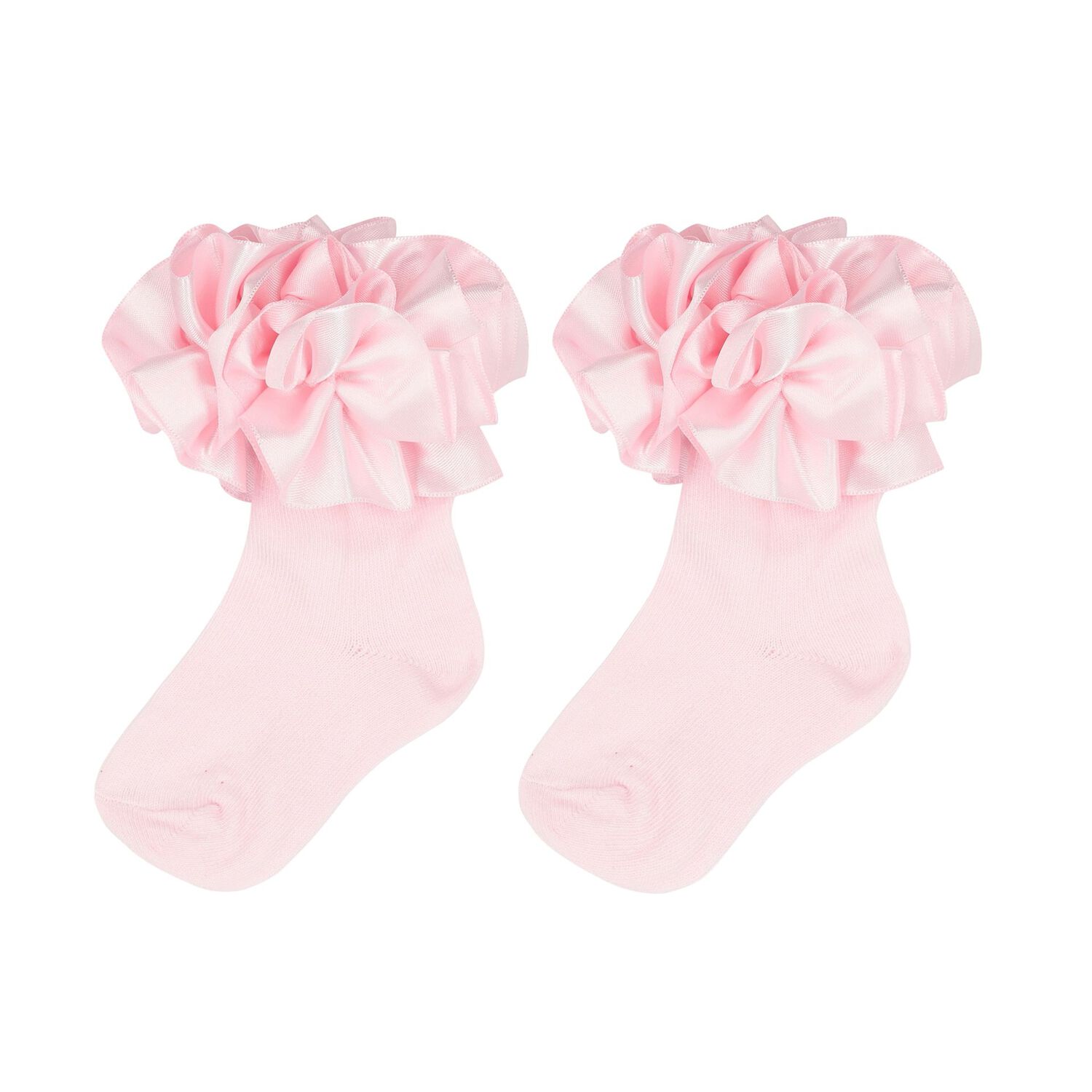 Baby Girls Pink Ruffled Socks, 2, hi-res image number null