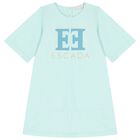 Girls Blue Logo Dress, 1, hi-res