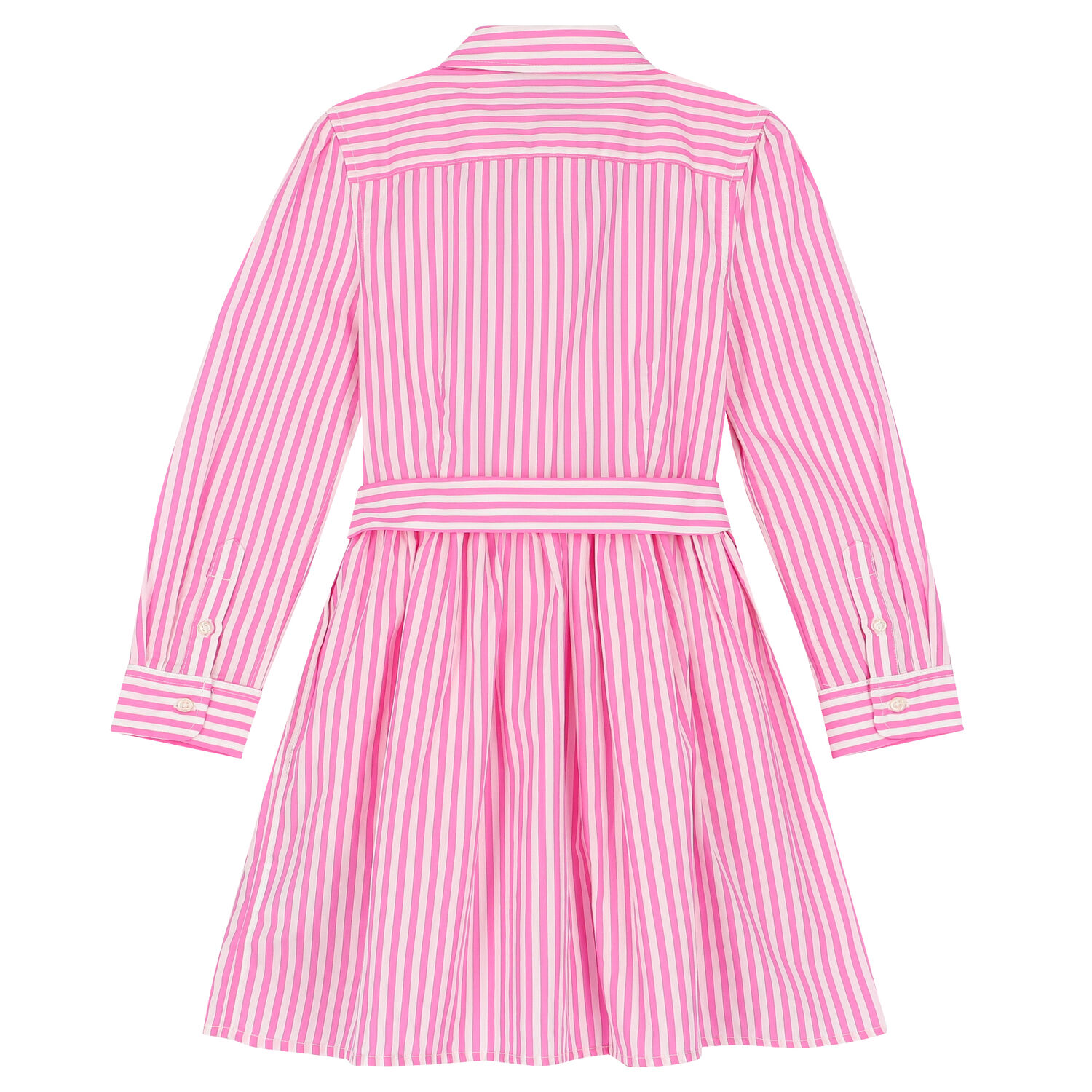 Girls Pink & White Striped Dress, 2, hi-res
