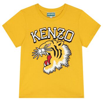 Girls Yellow Tiger Logo T-Shirt