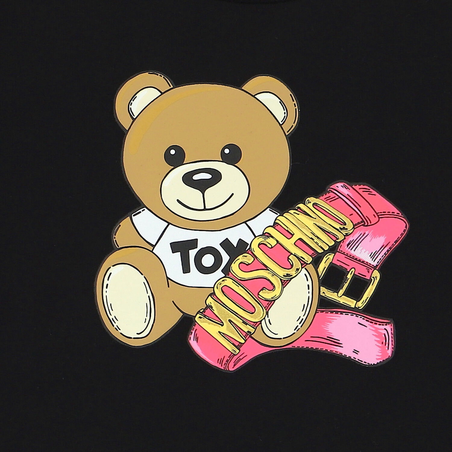 Girls Black Teddy Bear Logo Dress, 3, hi-res