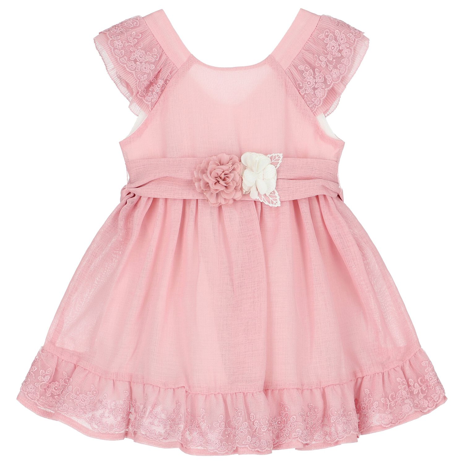 فستان بنات بطبعة الزهور باللون الزهري, 2, hi-res