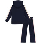 Girls Pink & Navy Logo Tracksuit, 1, hi-res