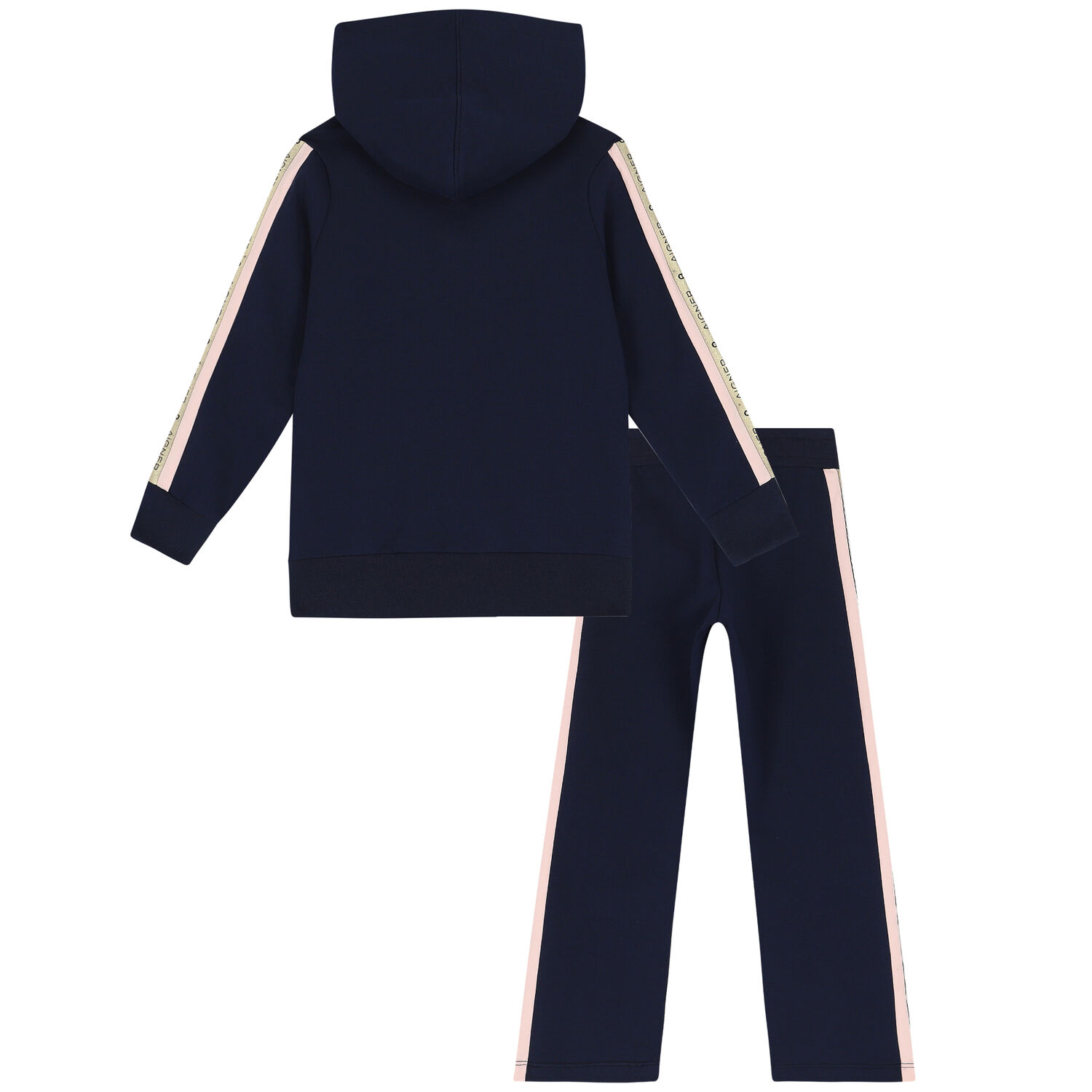 Girls Pink & Navy Logo Tracksuit, 1, hi-res