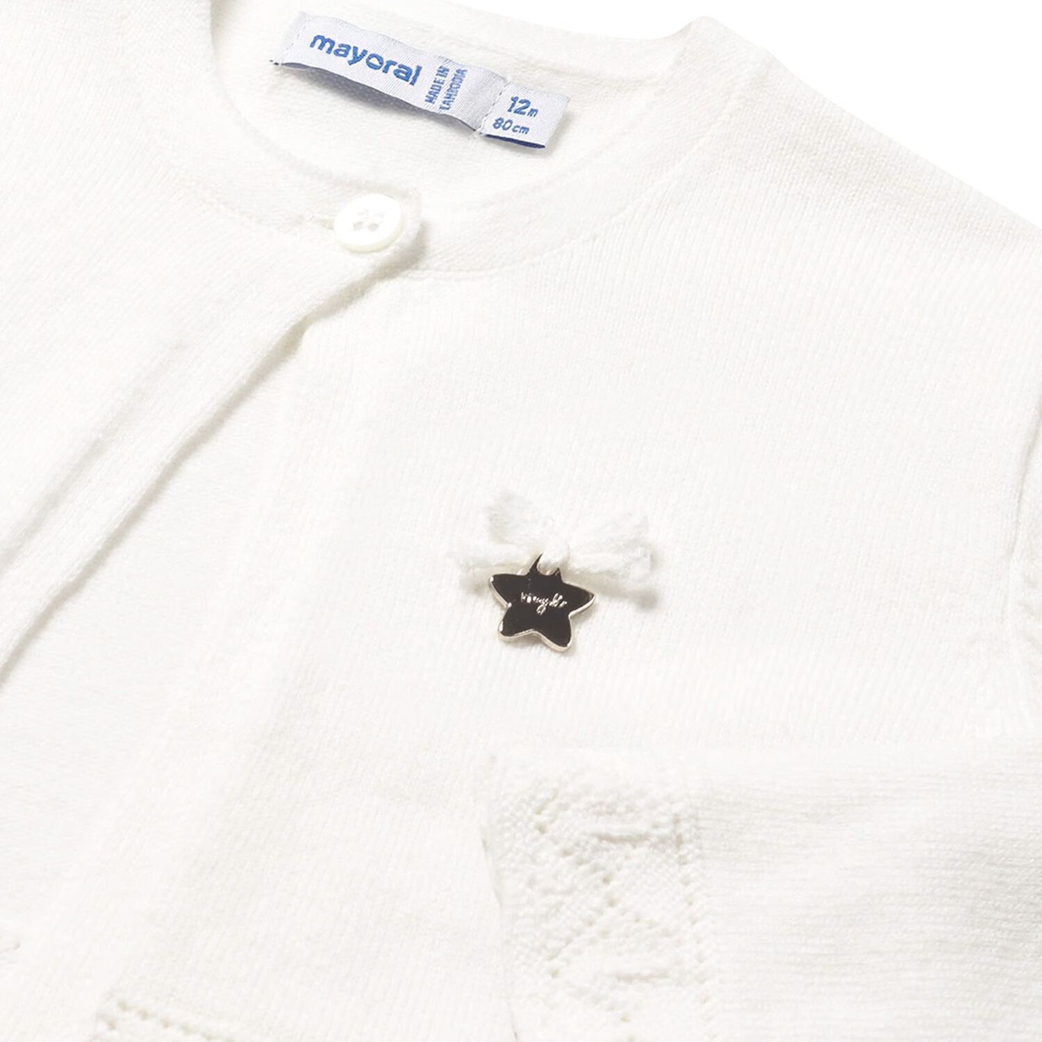 كارديجان باللون الأبيض للبنات  , 1, hi-res