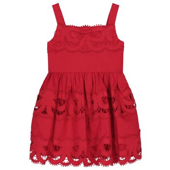 Girls Red Bow Dress