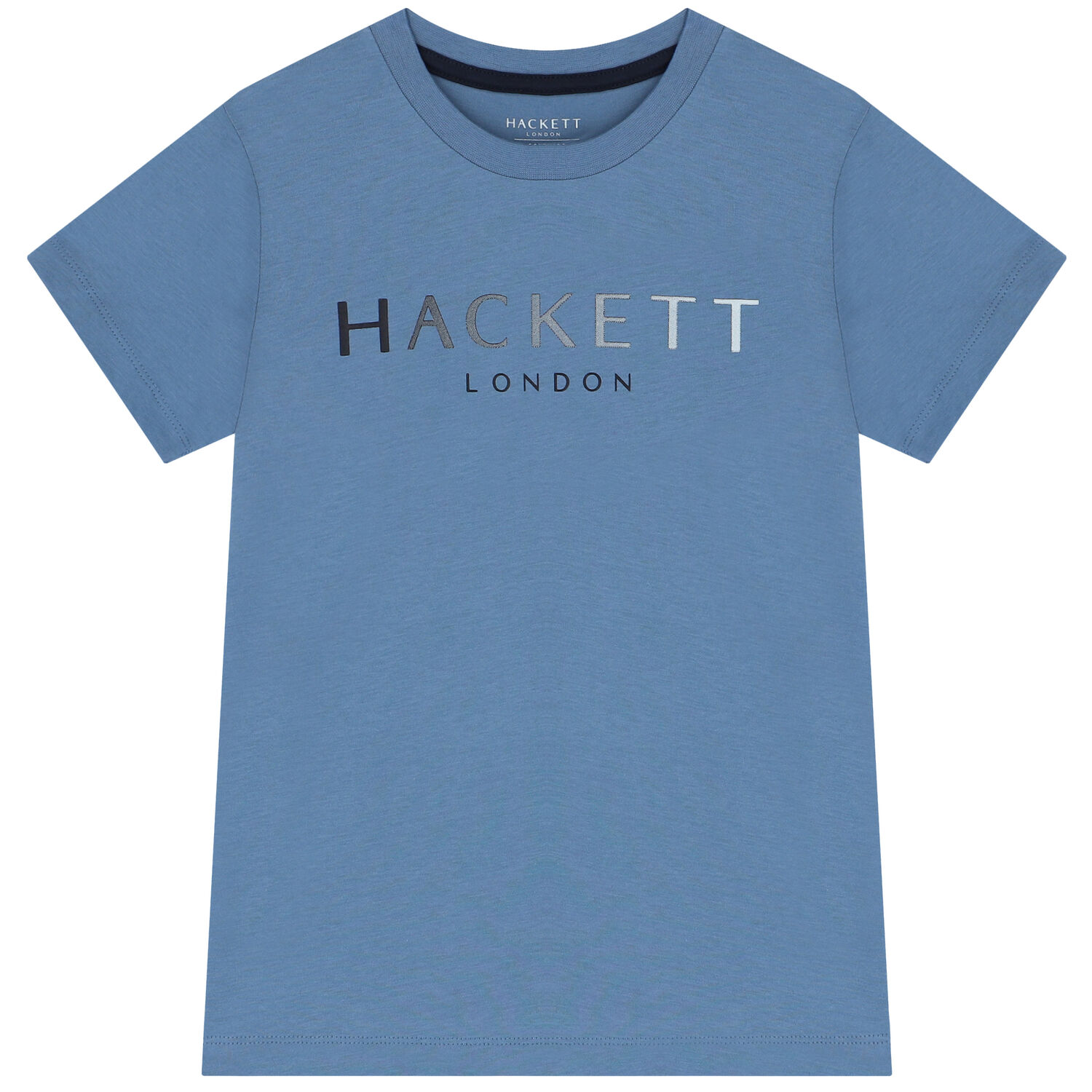 تيشيرت أولاد بالشعار باللون الأزرق, 2, hi-res