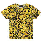 Boys Black & Gold Barocco T-Shirt, 1, hi-res