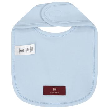 Baby Boys Blue Logo Bib