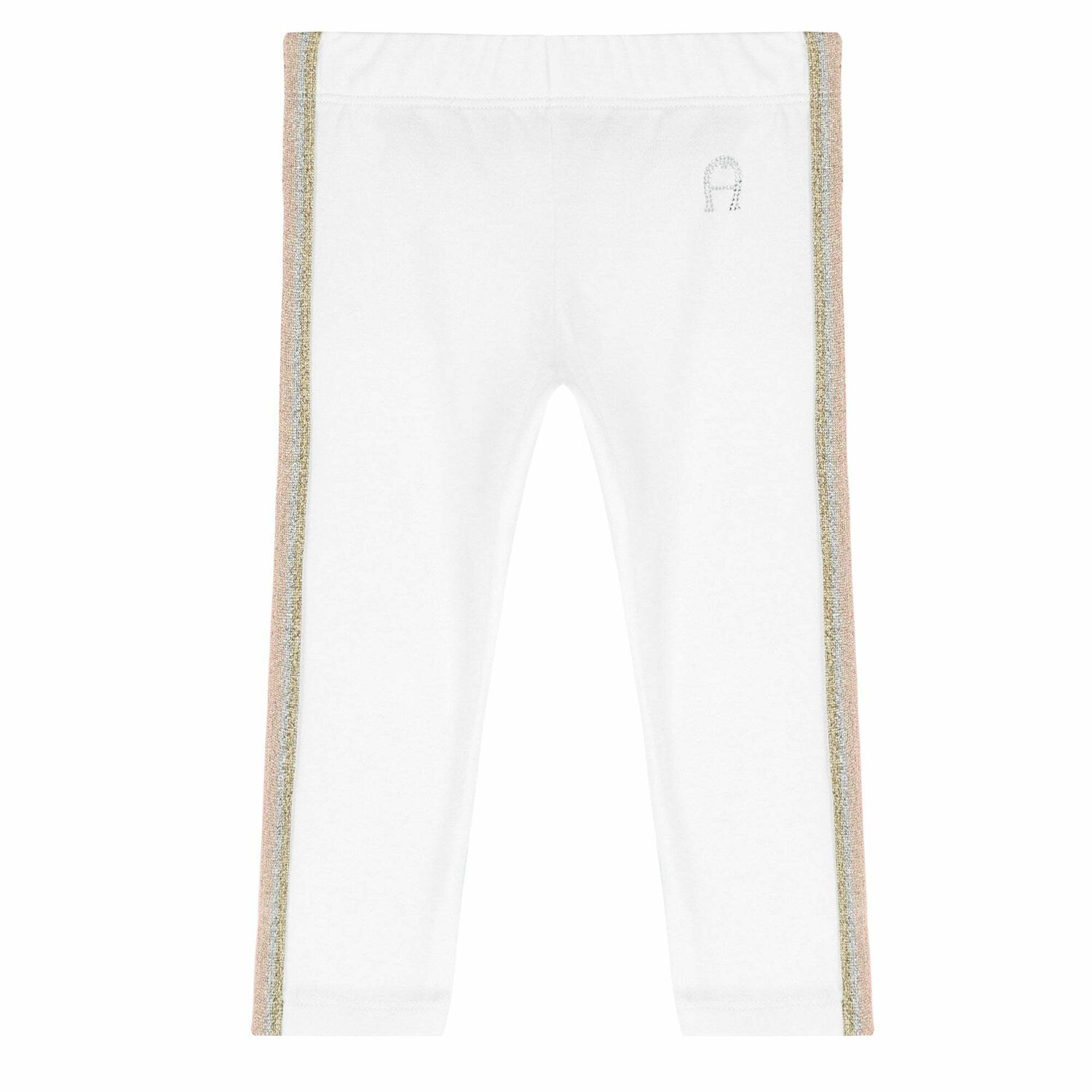 Younger Girls White Logo Leggings , 2, hi-res