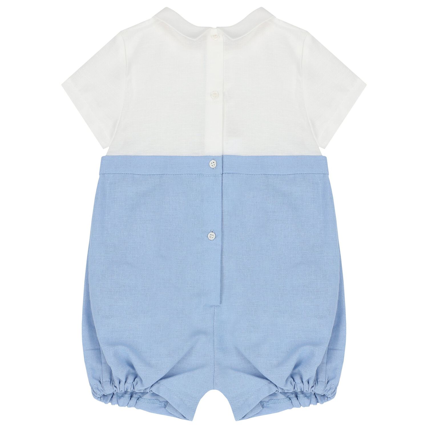 Baby Boys White & Blue Romper, 1, hi-res image number null