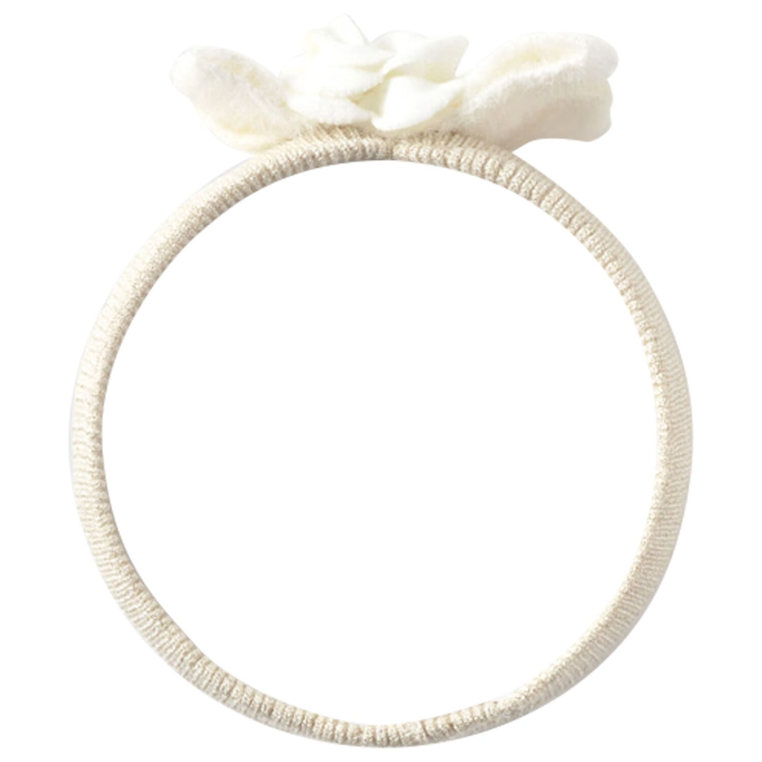 Baby Girls Ivory Flower & Bow Headband, 1, hi-res