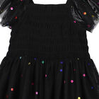 Girls Black Dots Tulle Dress, 1, hi-res