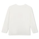 Girls Ivory Logo Long Sleeve Top, 2, hi-res
