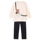 Girls Ivory & Black Bag Leggings Set, 1, hi-res