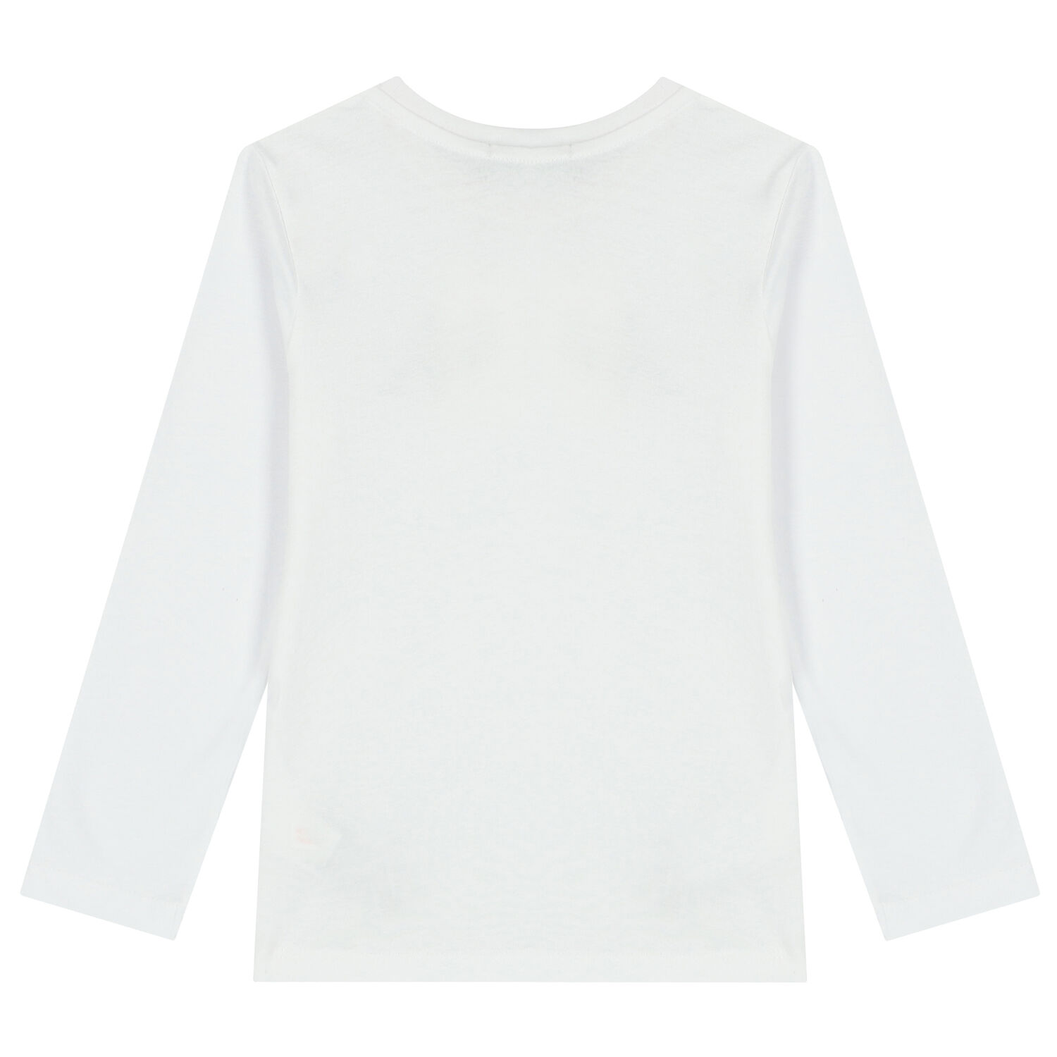 Boys White Logo Long Sleeve Top, 3, hi-res