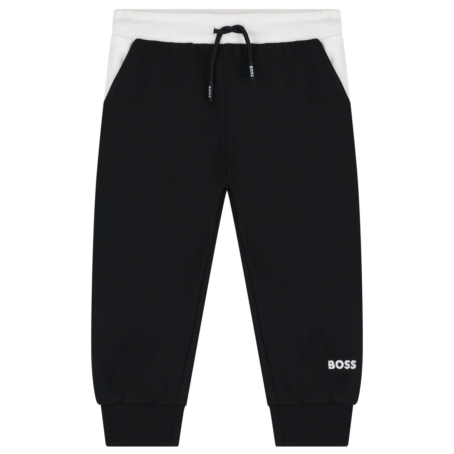 Younger Boys Black & White Logo Tracksuit, 1, hi-res