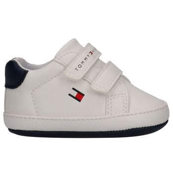Baby Boys White Logo Pre Walker Shoes