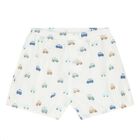Baby Boys Green & White Car Shorts Set, 2, hi-res