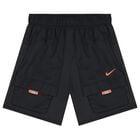 Boys Black Logo Shorts, 1, hi-res