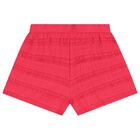 Girls White & Pink Shorts Set, 2, hi-res