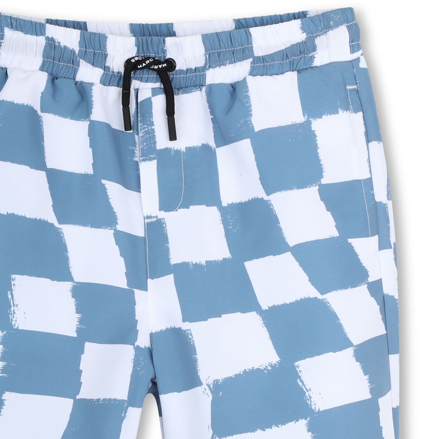 Boys Blue & White Checkerboard Swim Shorts , 1, hi-res