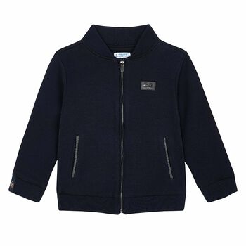 Boys Navy Blue Zip Up Top