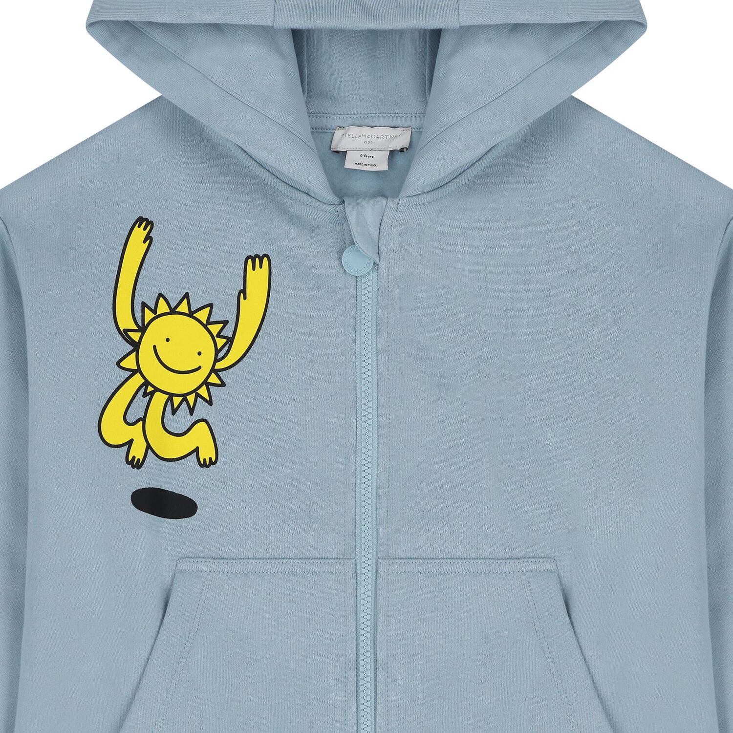 Boys Blue Hooded Zip Up Top, 1, hi-res