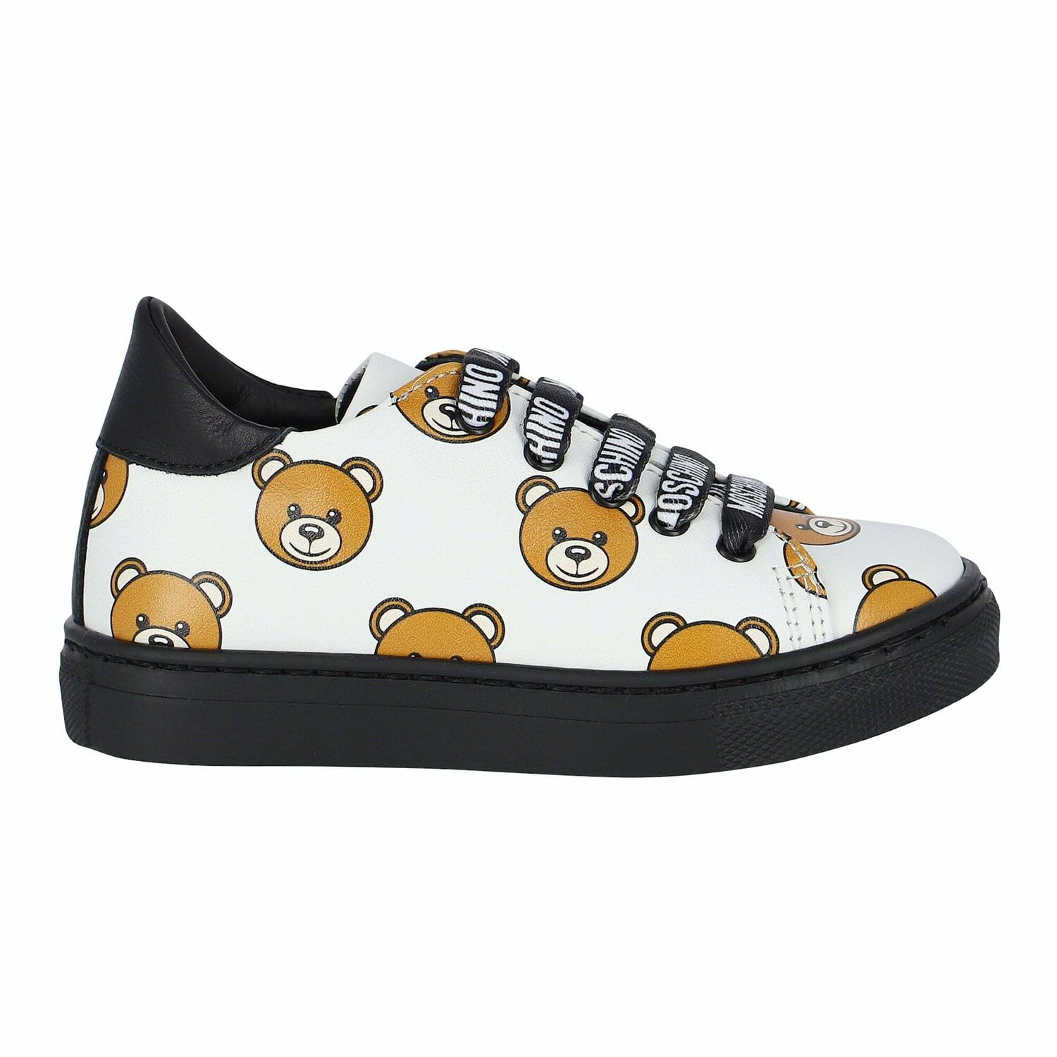 White Teddy Bear Logo Trainers, 1, hi-res