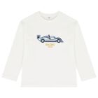 Boys White, Yellow & Navy Blue Racing Car Tracksuit ( 3 Piece ), 3, hi-res