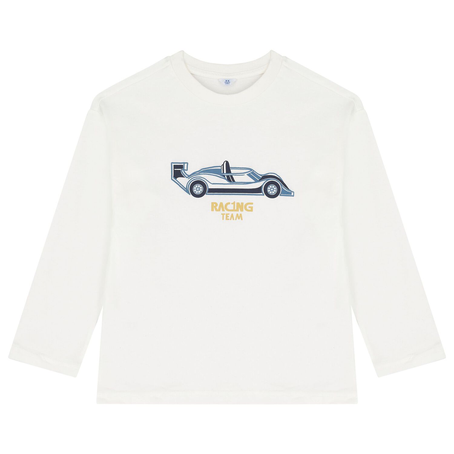 Boys White, Yellow & Navy Blue Racing Car Tracksuit ( 3 Piece ), 3, hi-res