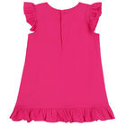 فستان بنات بالشعار باللون الزهري, 1, hi-res