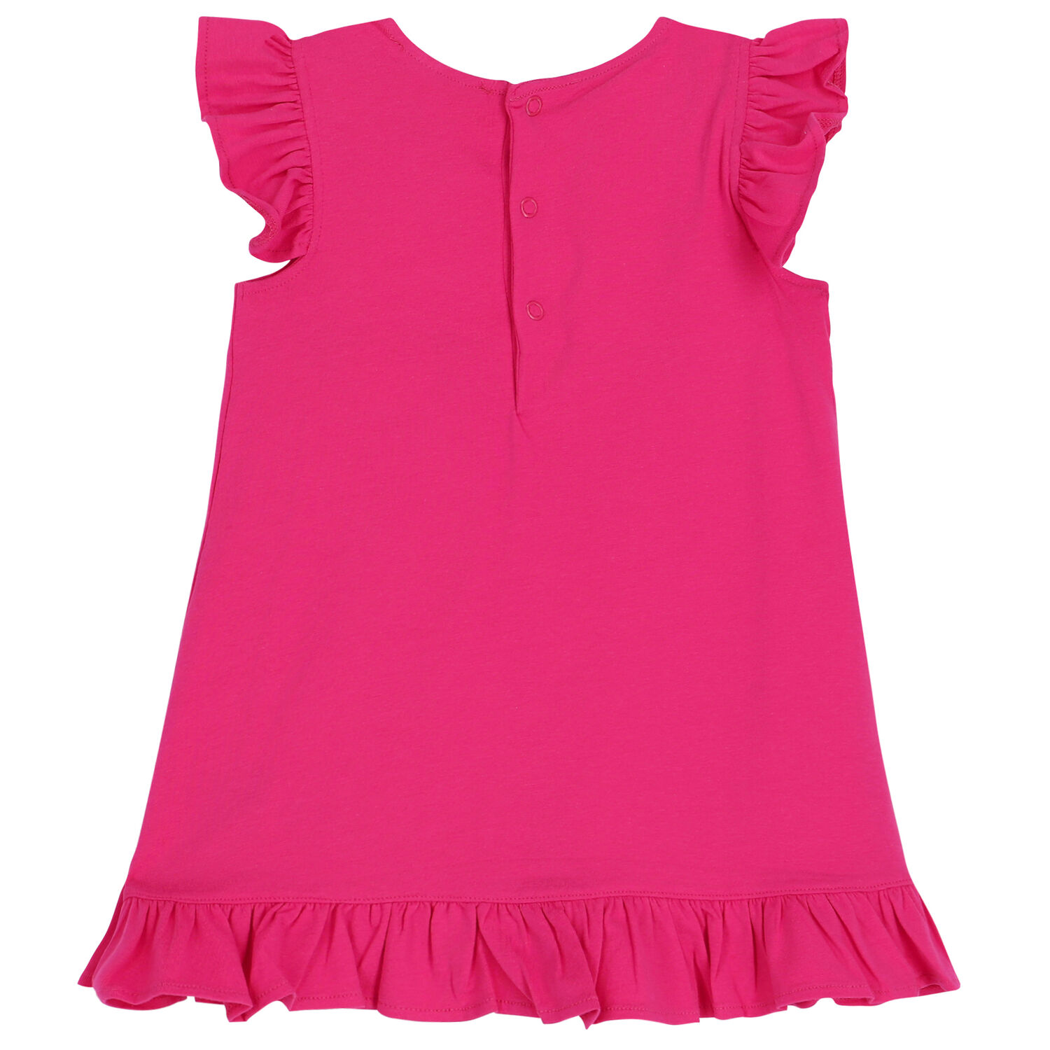 فستان بنات بالشعار باللون الزهري, 1, hi-res