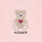 Younger Girls Pink Teddy Bear Logo T-Shirt, 2, hi-res