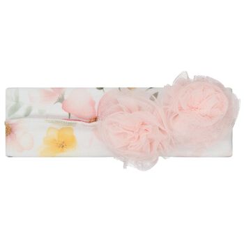 Baby Girls White & Pink Flower Headband