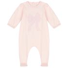 Baby Girls Pink Bow Babygrow Set, 1, hi-res