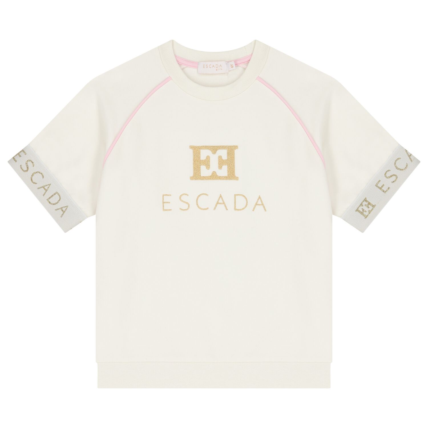 تي شيرت بنات بالشعار باللون العاجي, 1, hi-res image number null