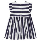 Baby Girls Navy & White Striped Dress, 2, hi-res