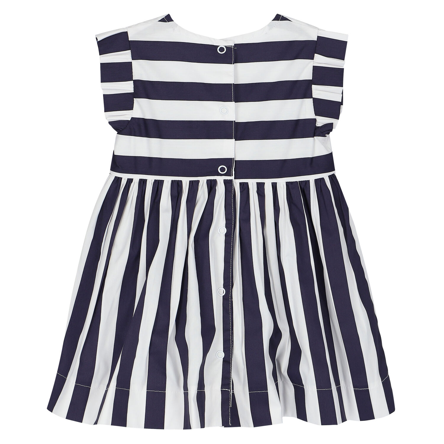 Baby Girls Navy & White Striped Dress, 2, hi-res image number null