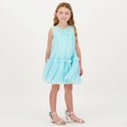 Girls Aqua Tulle Dress, 1, hi-res