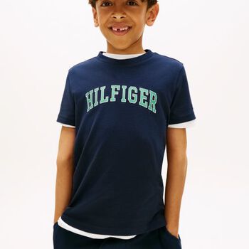 Boys Navy Blue Varsity Logo T-Shirt