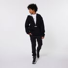 Boys Black Logo Cargo Trousers, 1, hi-res