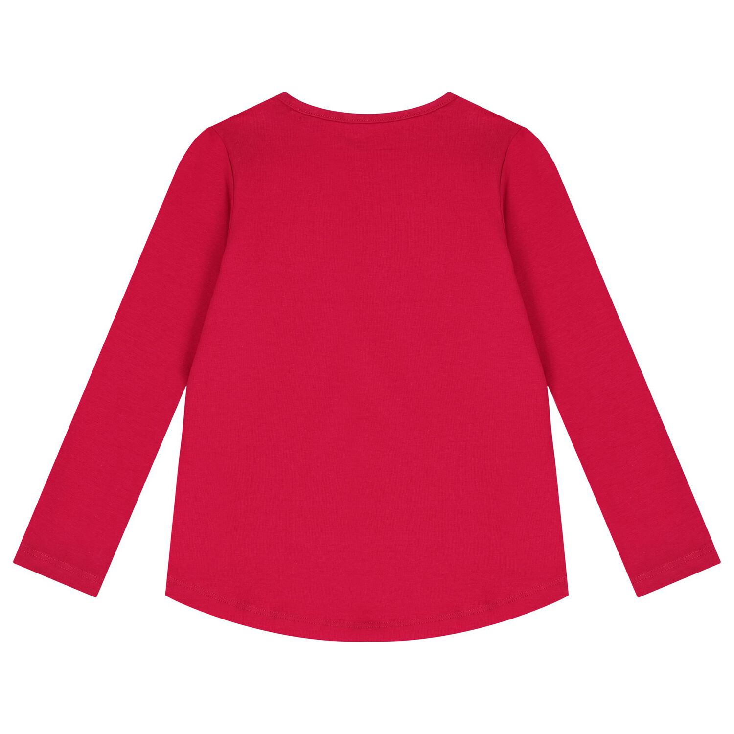 توب بنات بأكمام بالشعار باللون الوردي, 2, hi-res