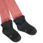 Girls Pink & Grey Logo Tights, 1, hi-res