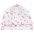 Baby Girls White & Pink Roses & Blooms Hat, 1, hi-res