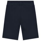 Boys Navy Blue Logo Shorts, 2, hi-res