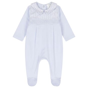 Baby Boys Blue Striped Babygrow